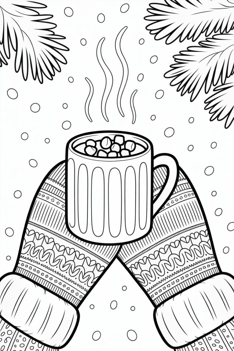 Fuzzy Hygge Coloring Book Pages